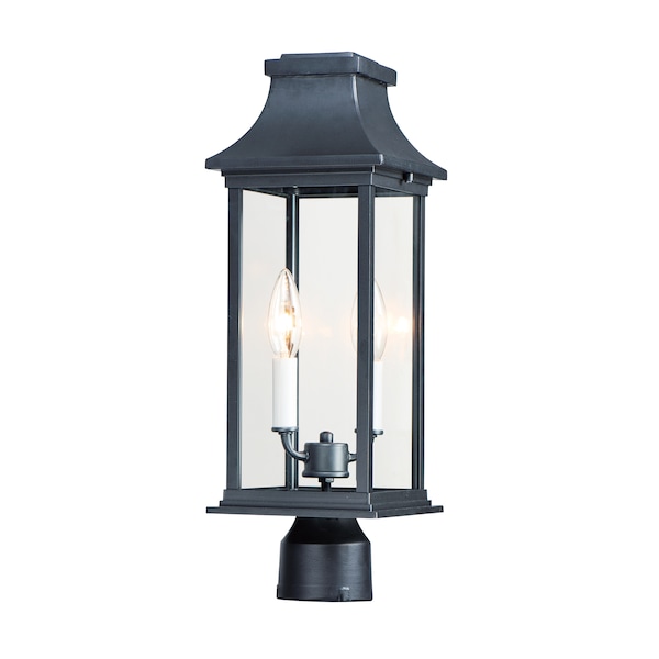 Maxim Lighting Vicksburg 2-Light 6.75" Wide Black Outdoor Pole/Post Mount 30020CLBK - main